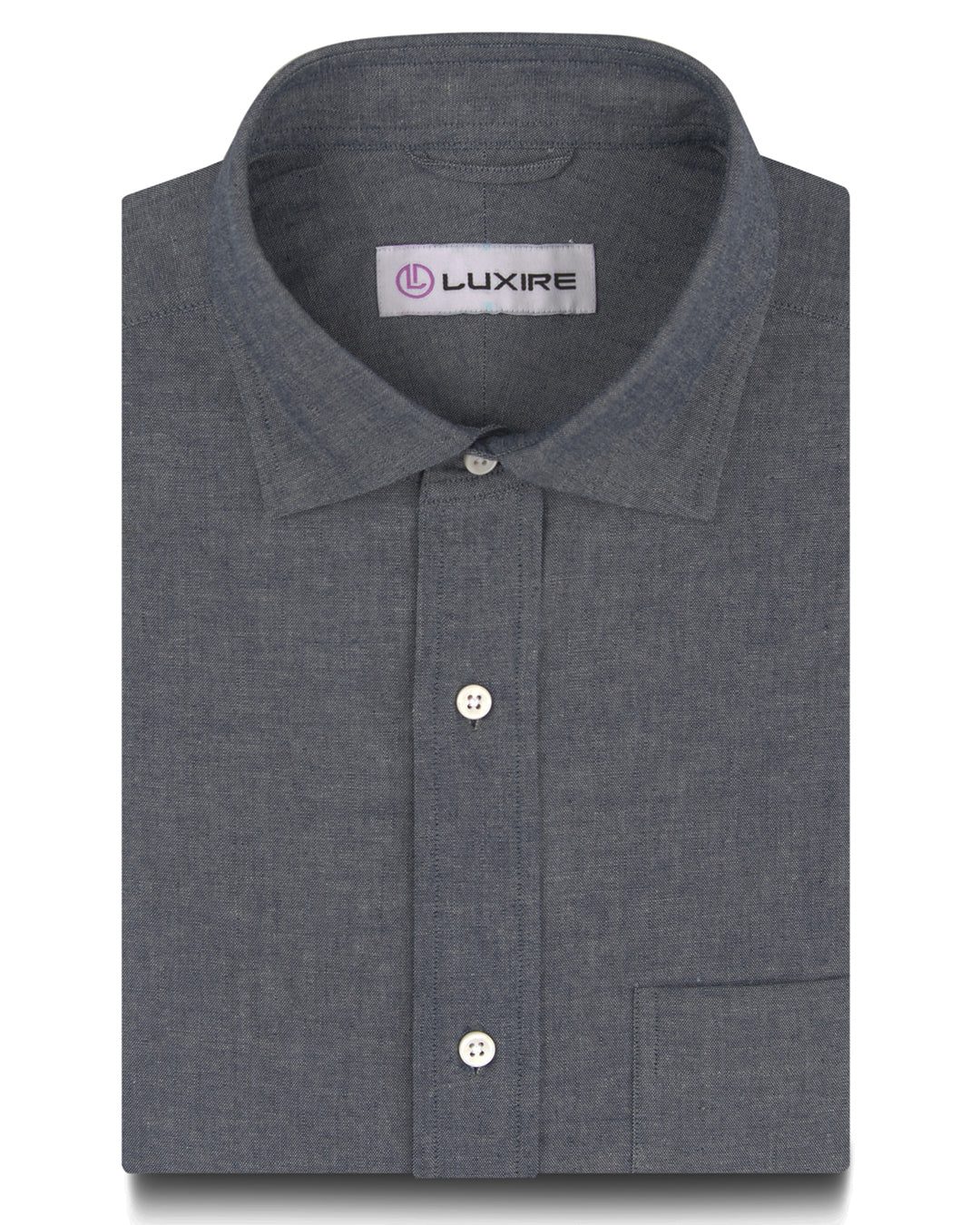 Navy Blue Denim Chambray - 1