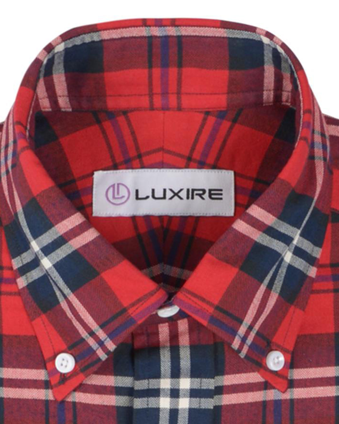 Red Navy Plaid Herringbone - 2
