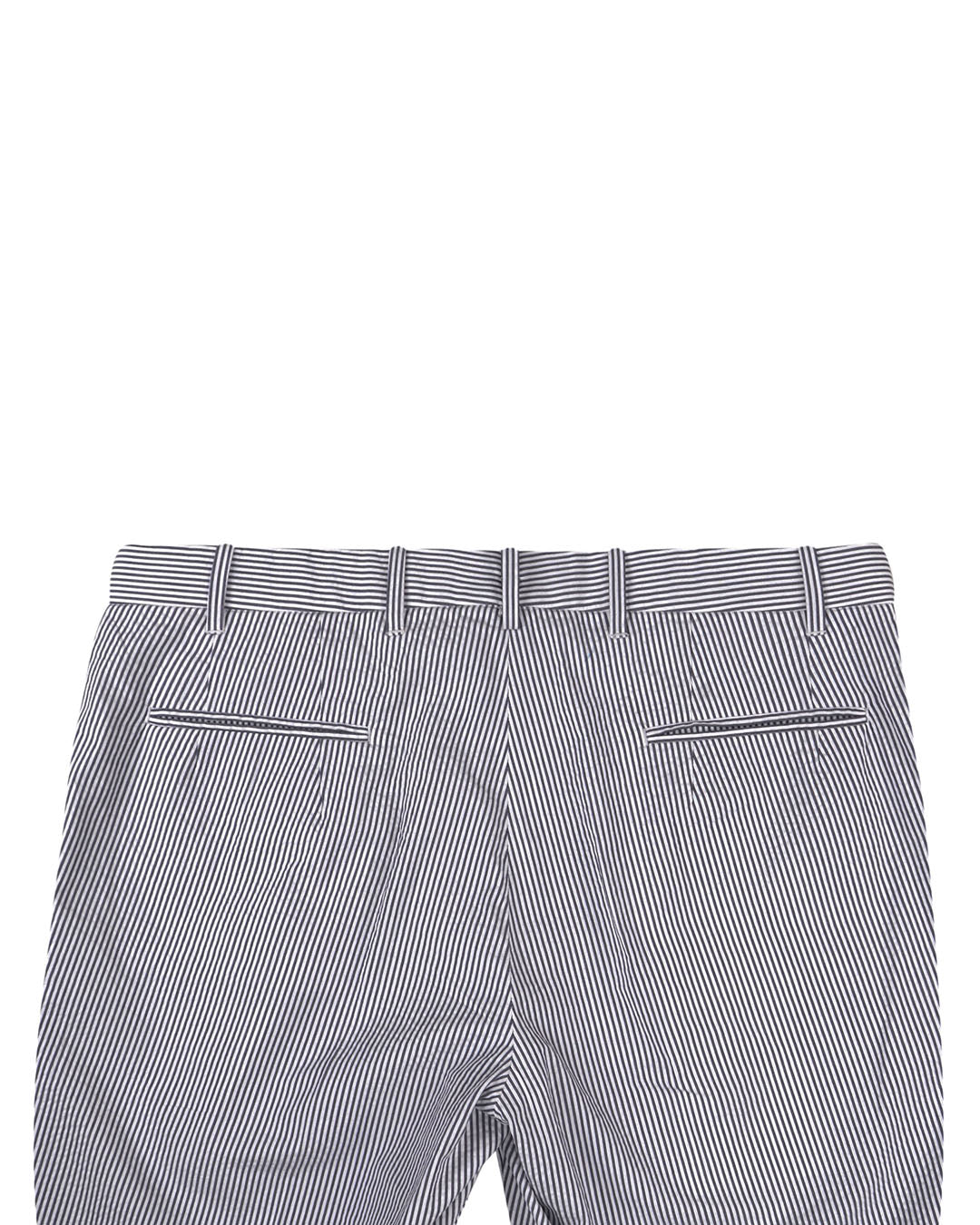 Navy Blue White Candy Stripes Seersucker - 4