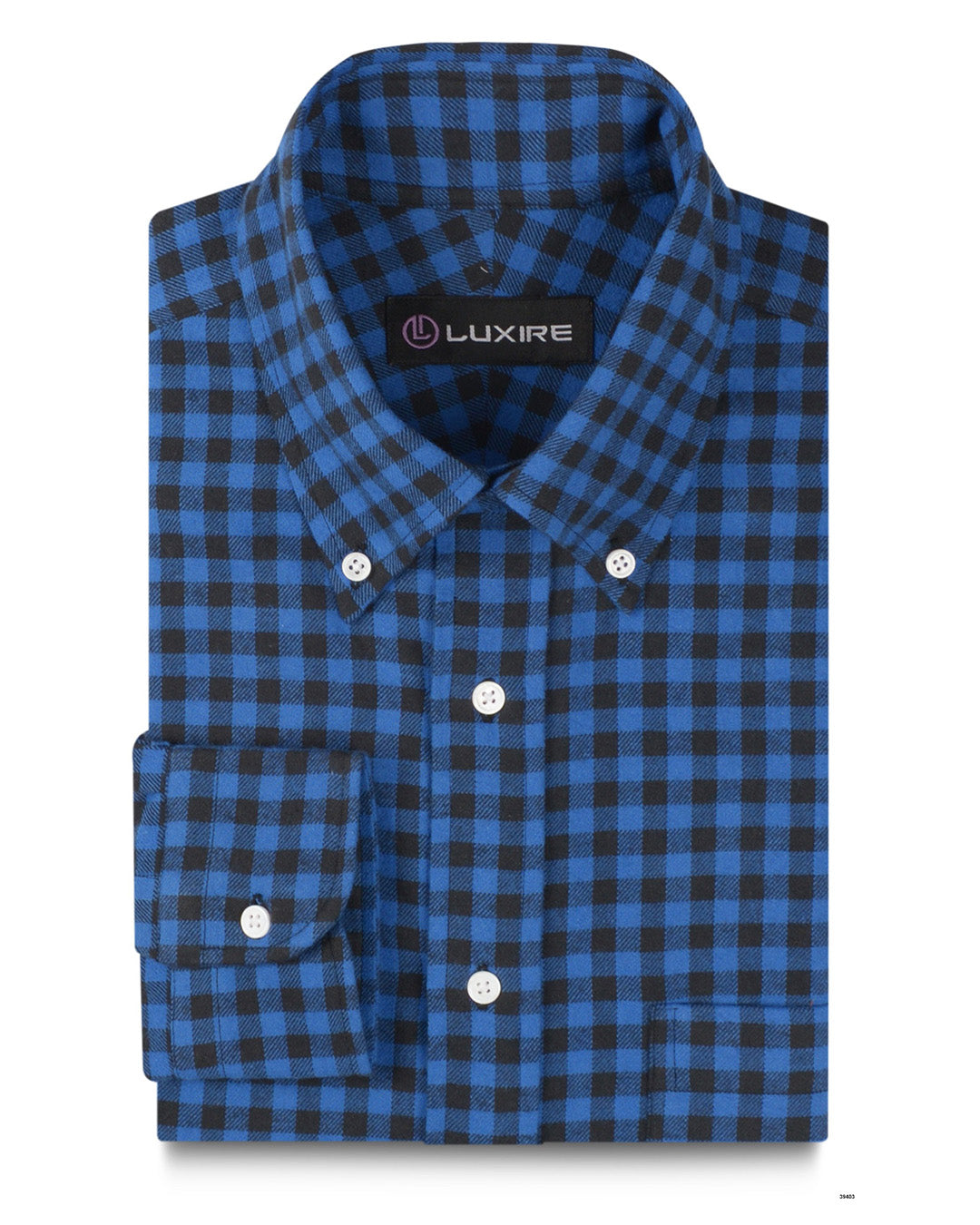 Navy Black Gingham Flannel - 1