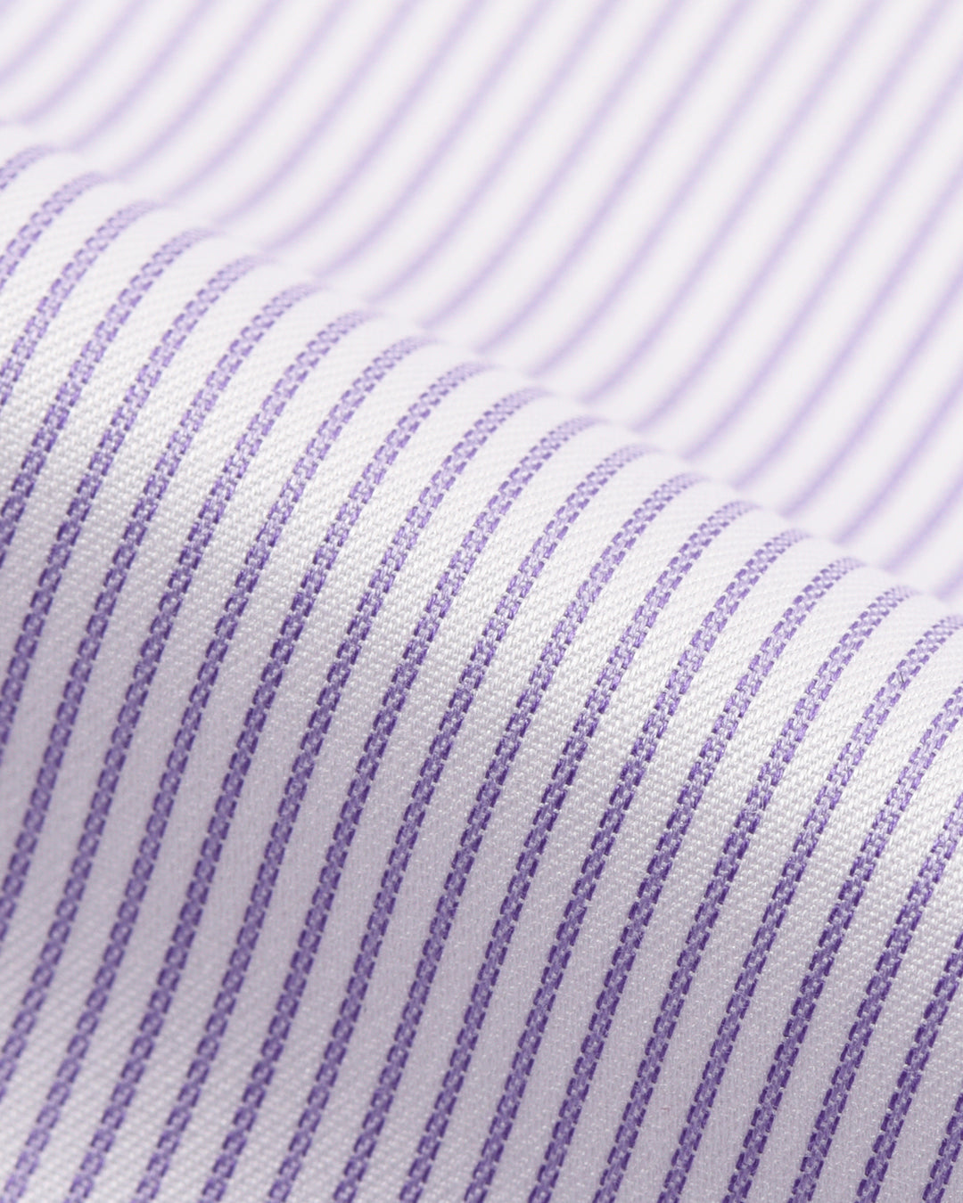 Purple Pin Stripes On White Shirt - 4