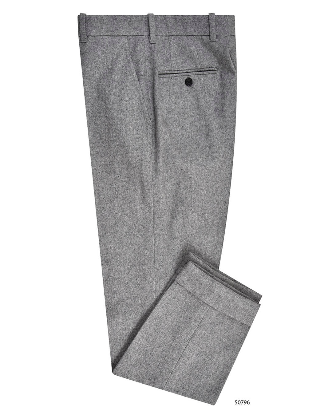 Grey Wool Flannel Dress Pant - 1