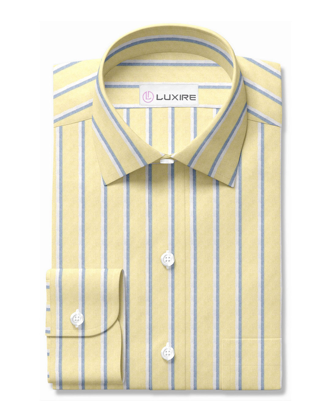 Oxford: Pale-yellow, Navy, White, Stripes - 1