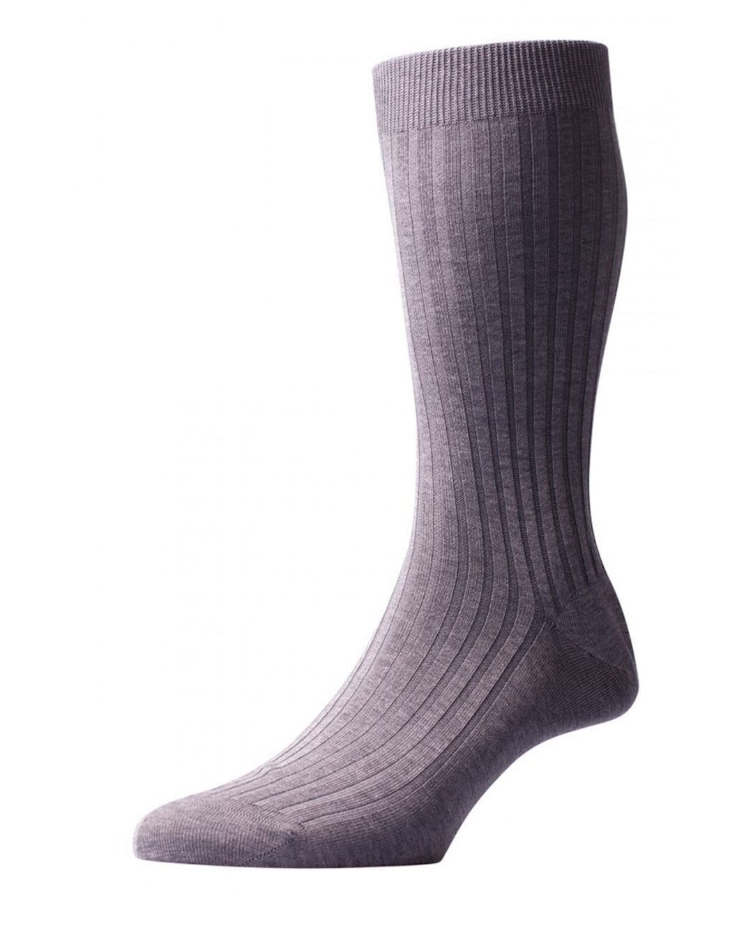 Pantherella Danvers Cotton Rib - Mid Grey - 1