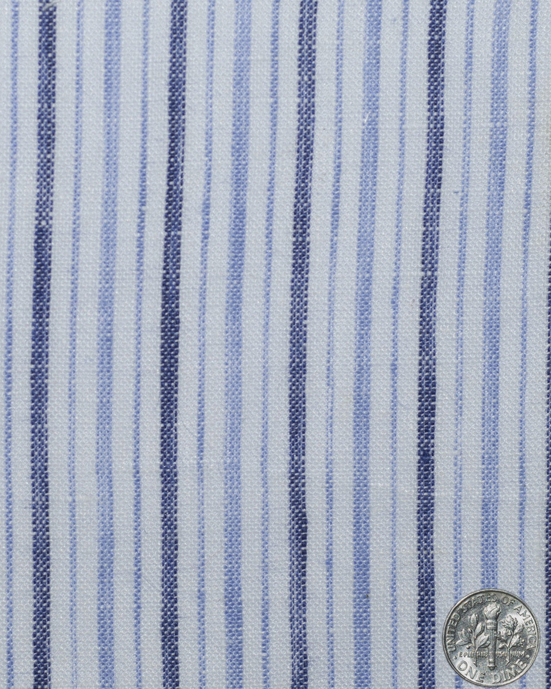 Linen: Shades Of Blue Pencil Stripes - 4