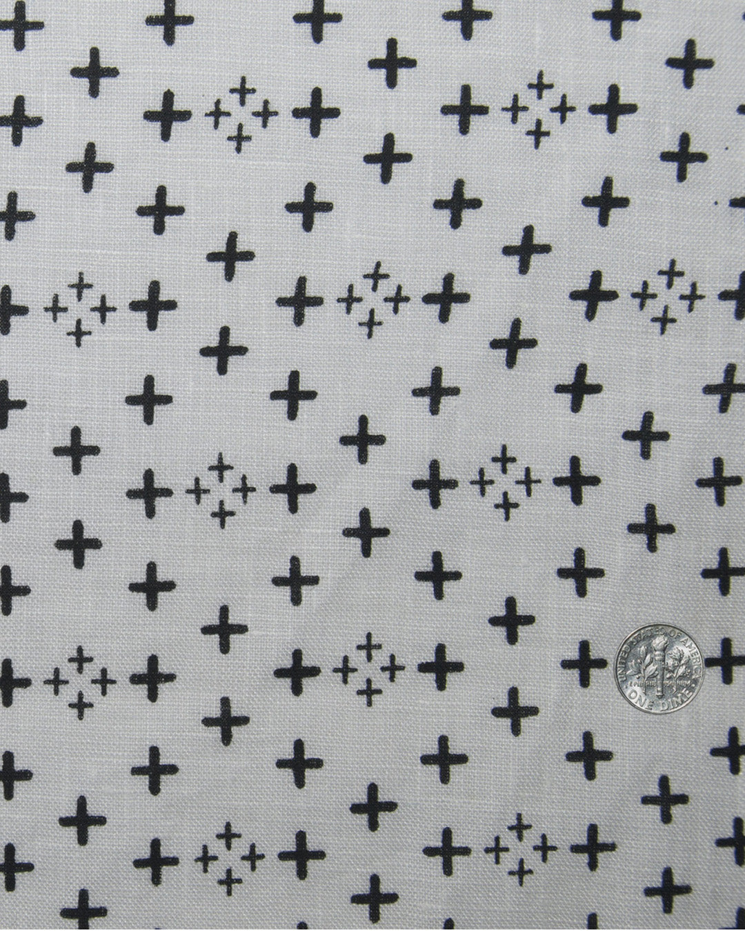 Camp collar PRESET STYLE in Linen:Black Flowers Printed on White Linen - 3