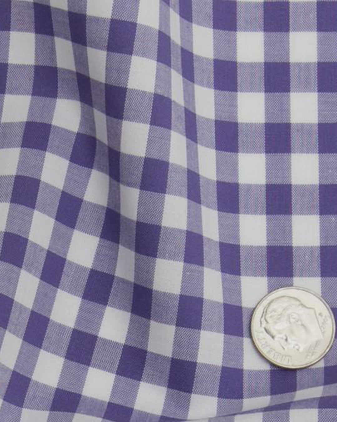 Broad purple Gingham Checks on White - 5