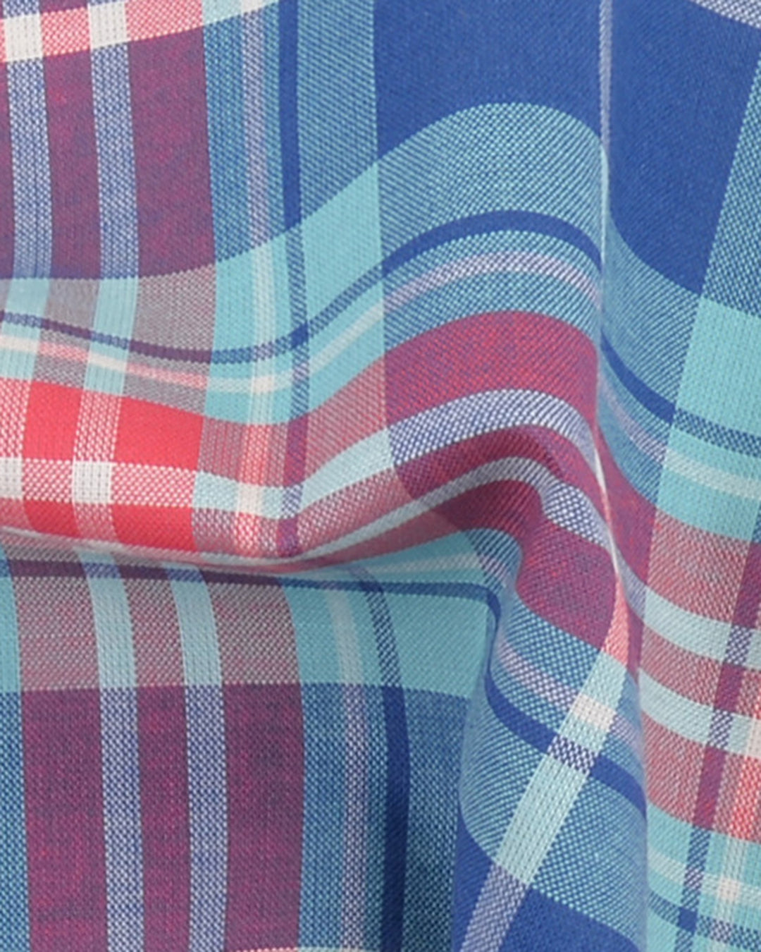 Sumer Light Blue Red Madras Checks - 2