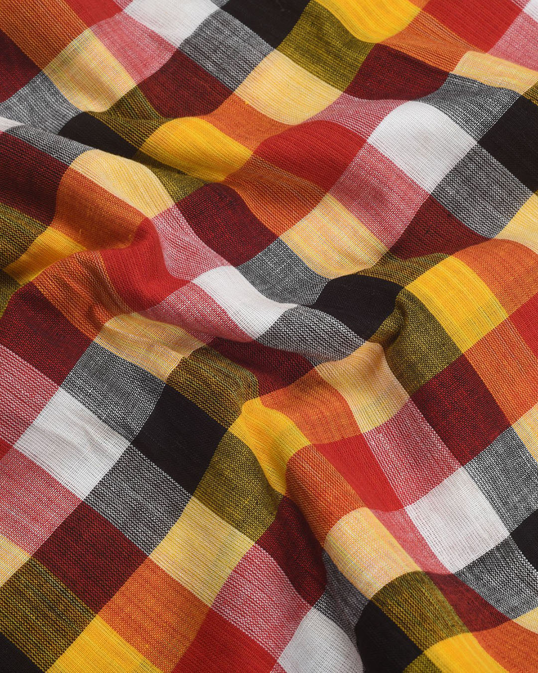 Red Yellow Bleeding Madras checks - 4