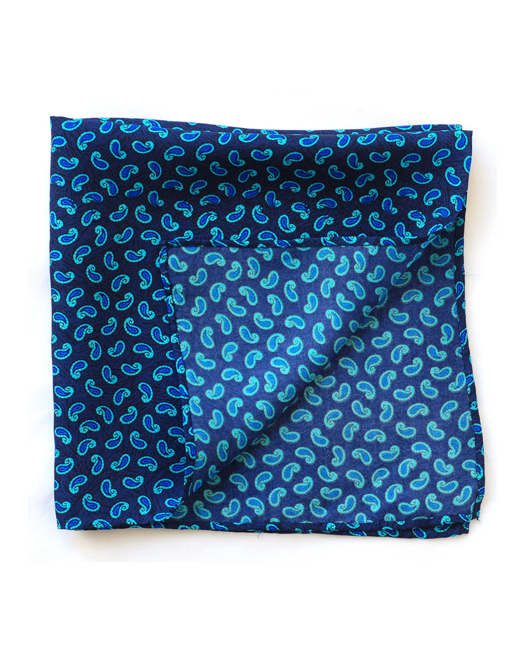 Blue Paisley Pocket Square - 1