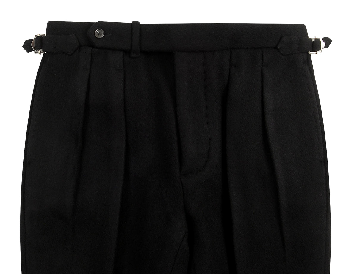 Black wool heavy flannel High Waisted Pant - 2