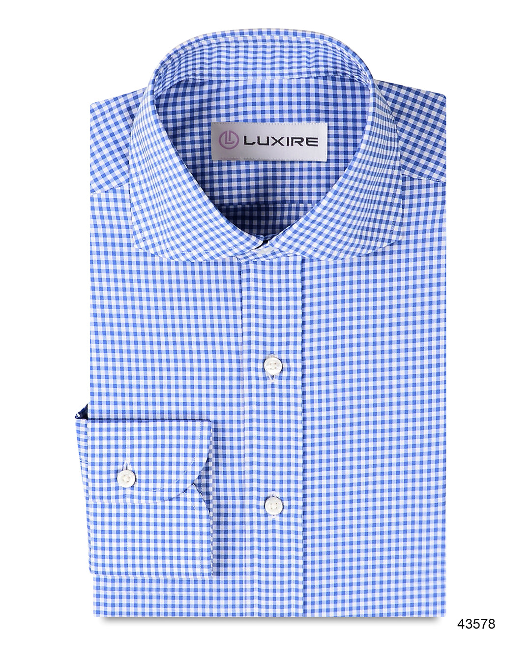 Blue Mini Gingham on White - 1