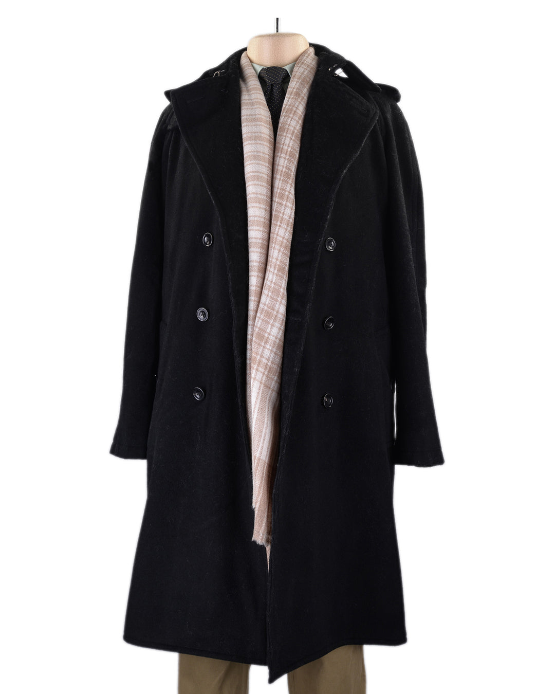 Cashmere Wool Scarf Fade Brown Cream Checks With Self Design - 5