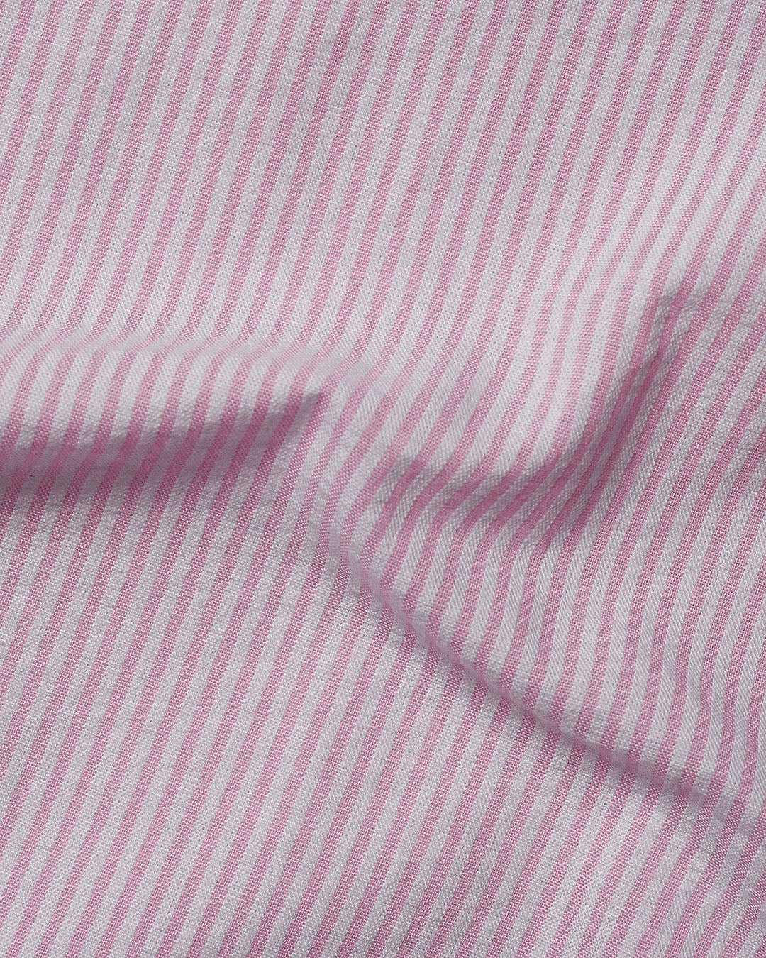 Summer Shirt in Pink White Pin Stripes Seersucker - 3