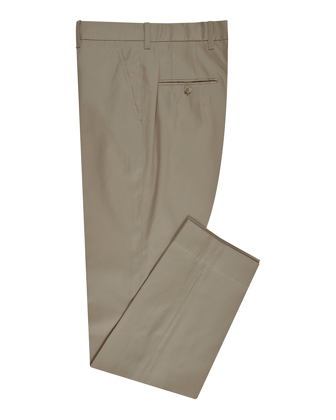 Beige Cotton Twill Dress Pant - 1