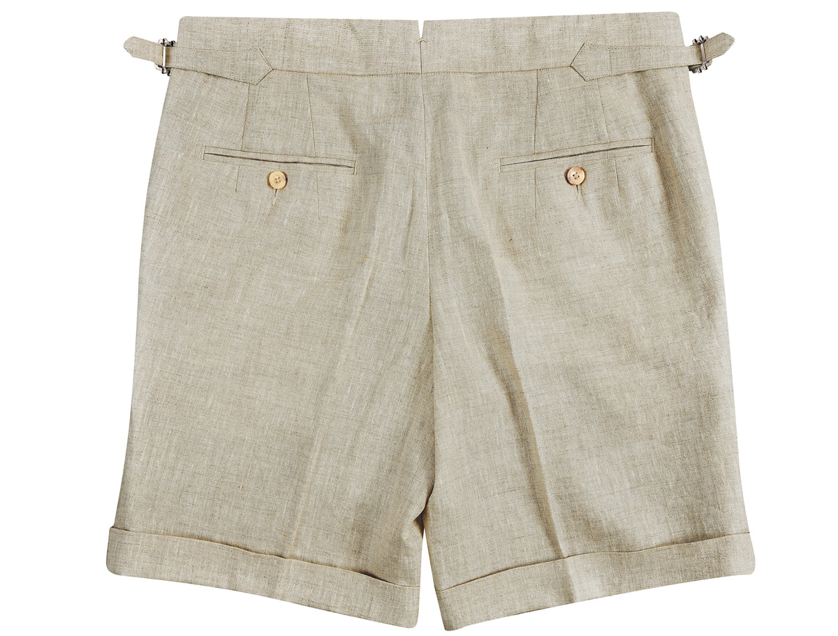 100% Linen Suiting Muslin Shorts - 4