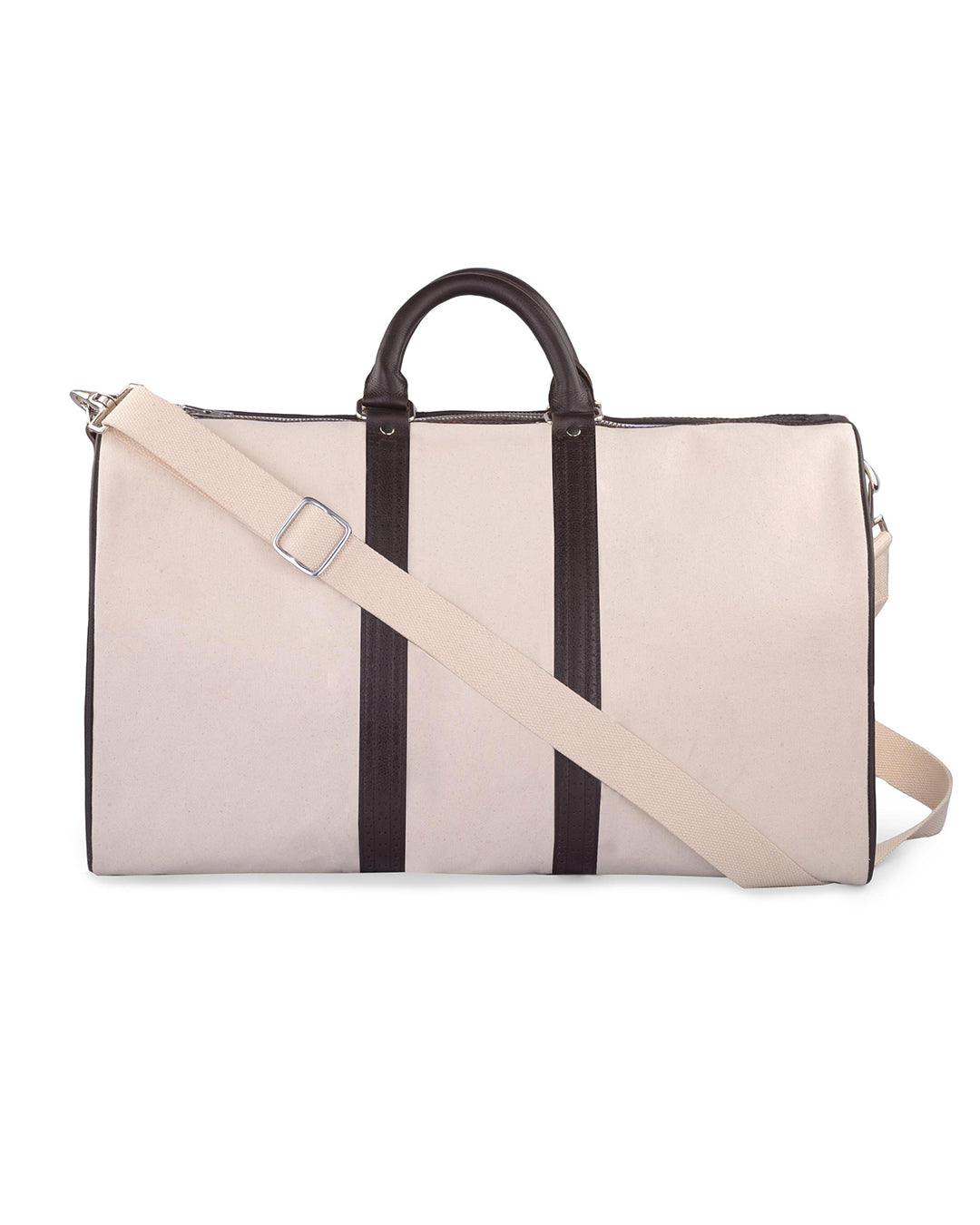 Duffle Bag in Canvas with Brogue Leather Trims - 1