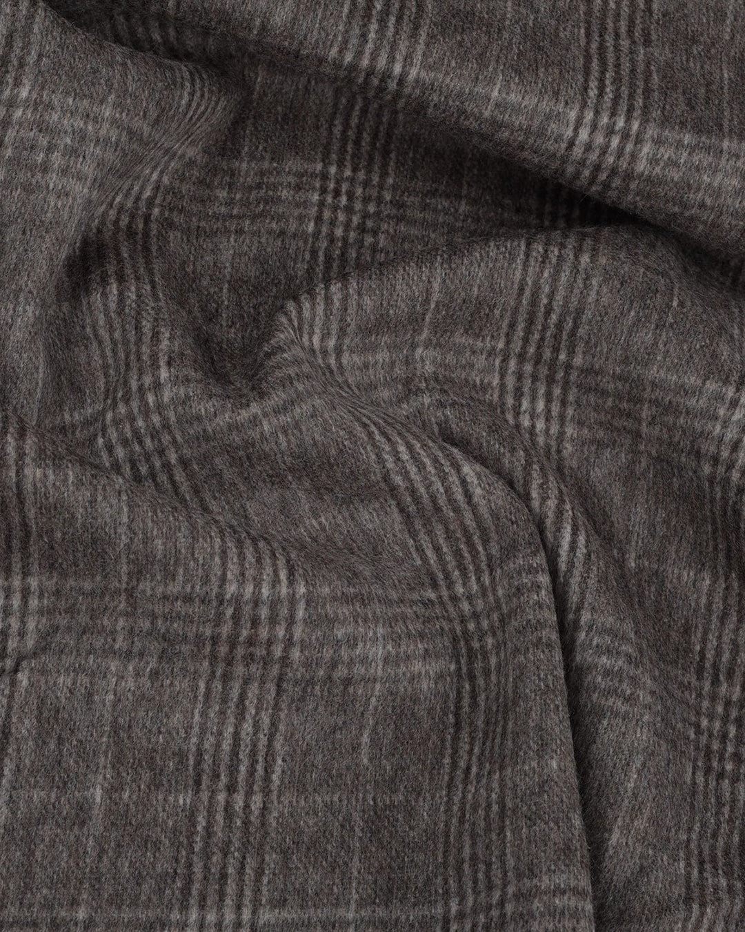 Loro Piana: Brown Glen Checks Cashmere - 4