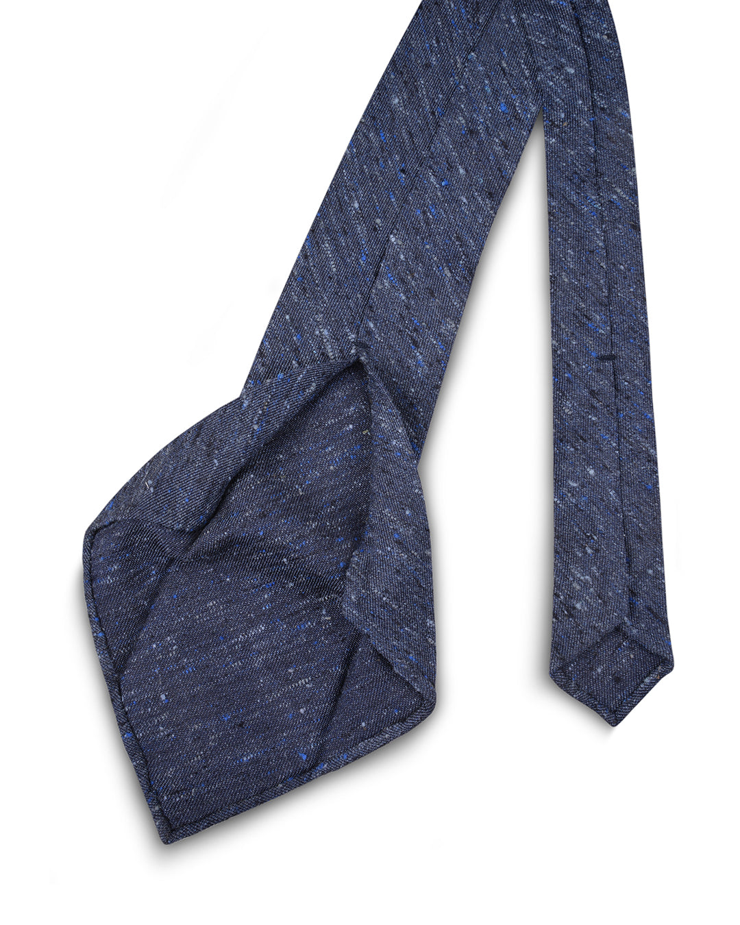 Dark Blue Raw Silk Tie - 2
