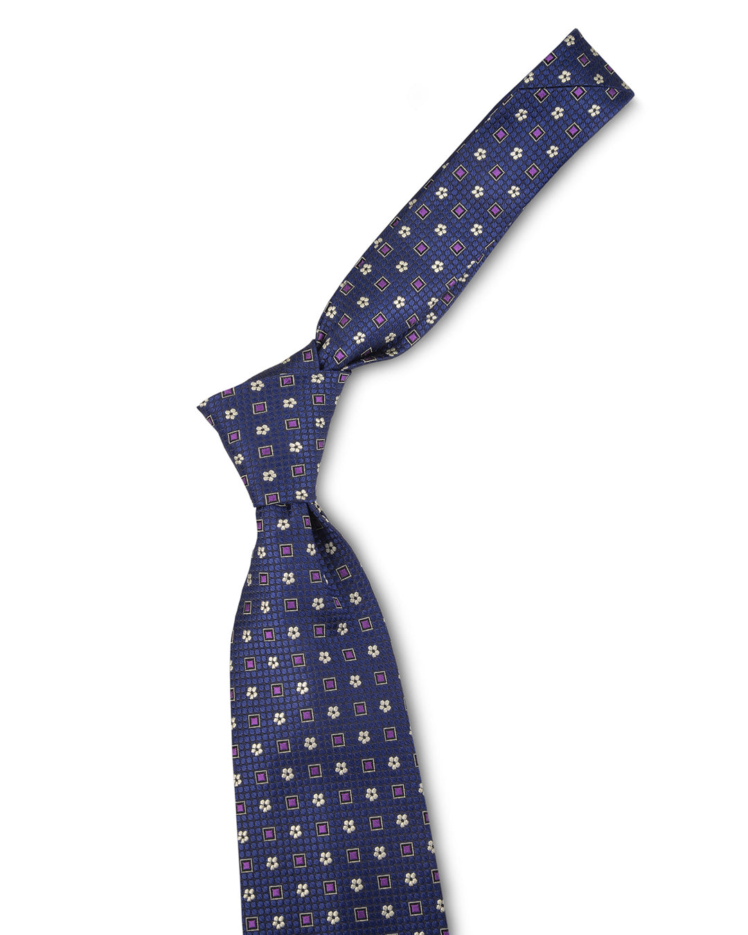 Alternate Square Floral Purple Tie - 2