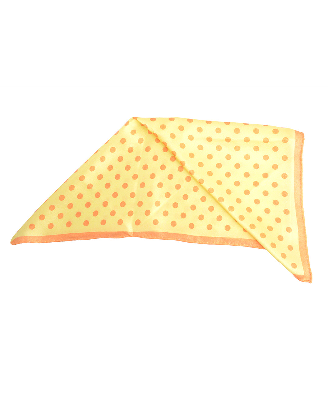 Pocket Square - Big Orange Polka Dots on Yellow - 4