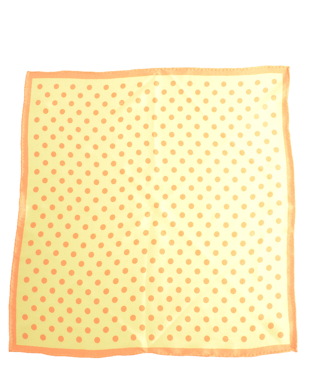 Pocket Square - Big Orange Polka Dots on Yellow - 2