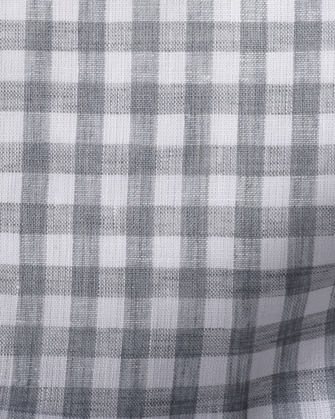 Albini Linen: Grey White Gingham - 4