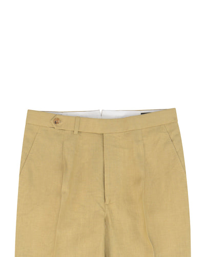 Goldish Yellow Linen Dress Pant