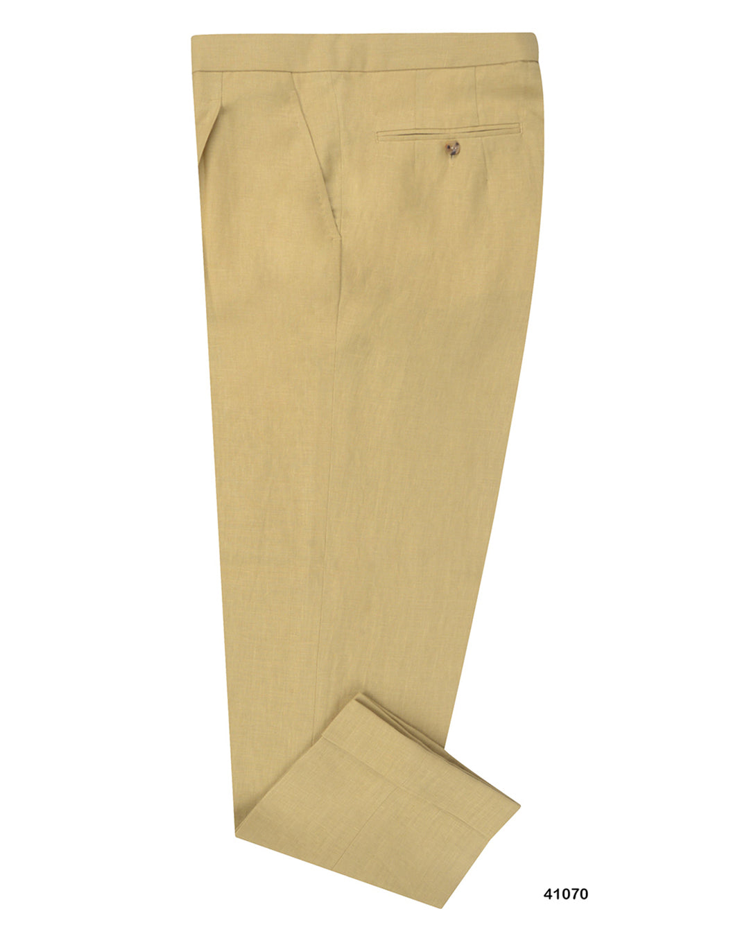 Goldish Yellow Linen Dress Pant - 1
