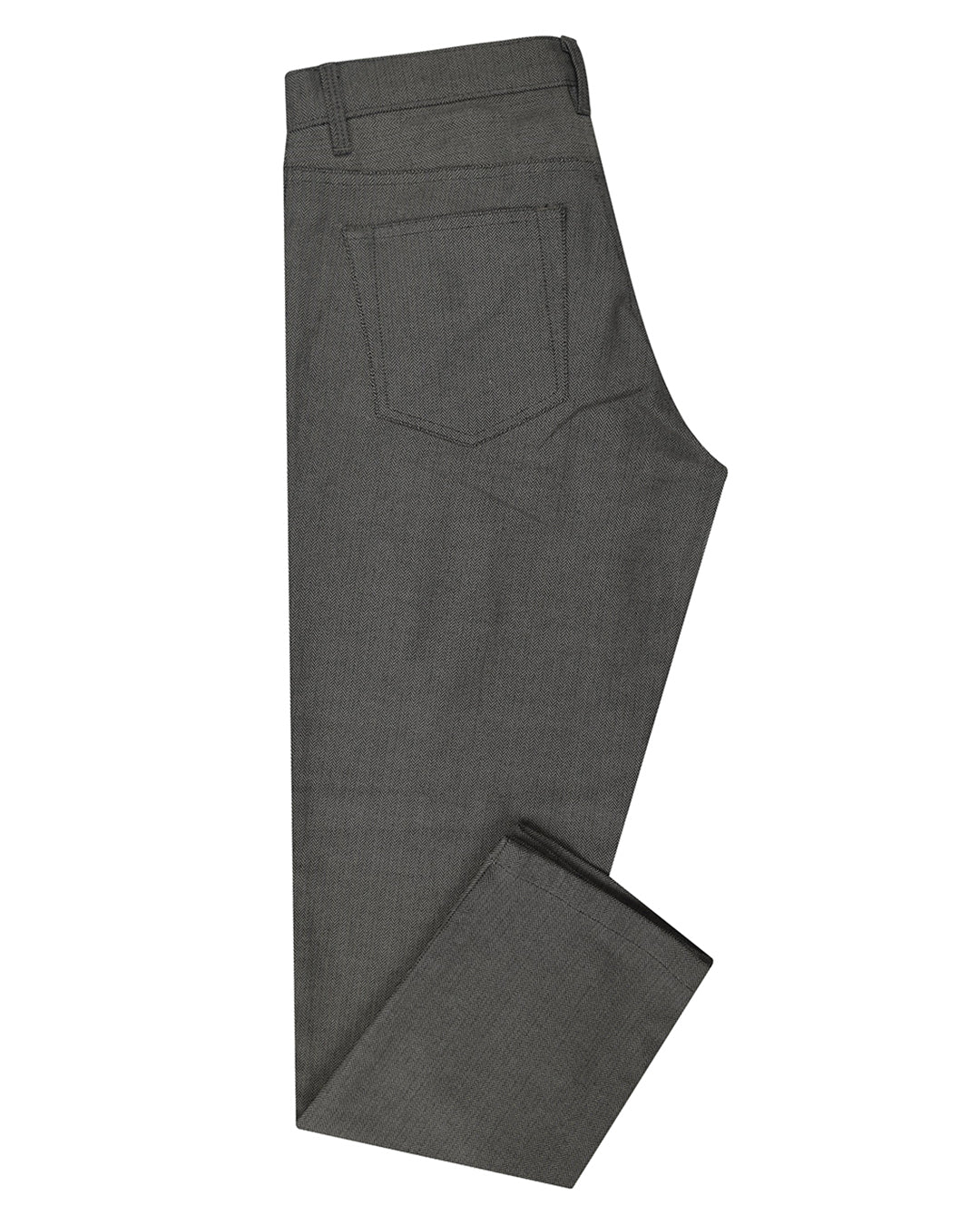 Grey Black Herringbone Pants - 1