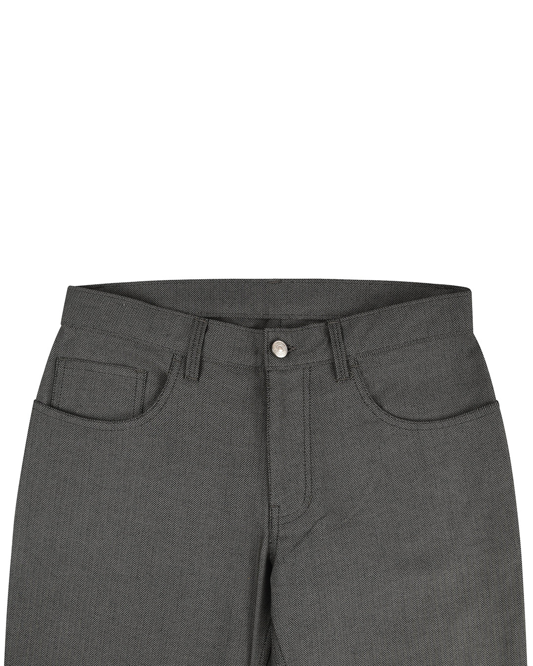 Grey Black Herringbone Pants - 2