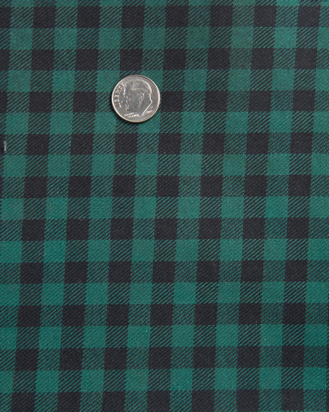 Green Black Gingham Twill Flannel Work Shirt - 5