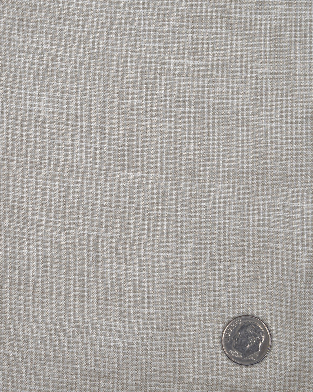 Irish Linen: Ecru White Mini Houndstooth Checks - 4