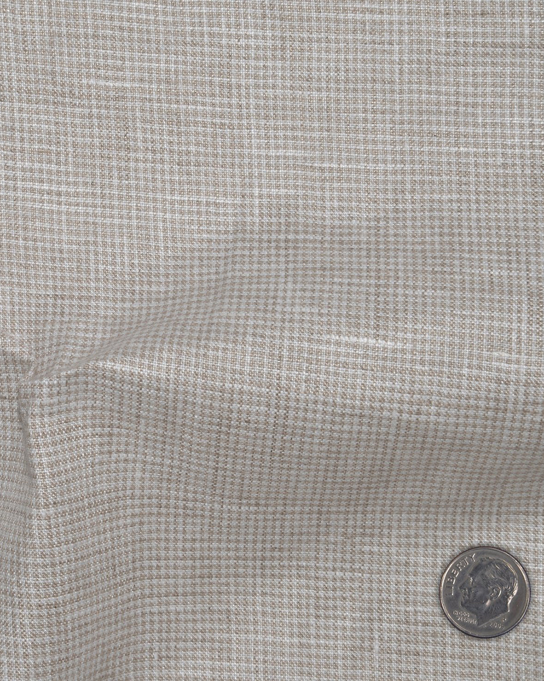 Irish Linen: Ecru White Mini Houndstooth Checks - 5