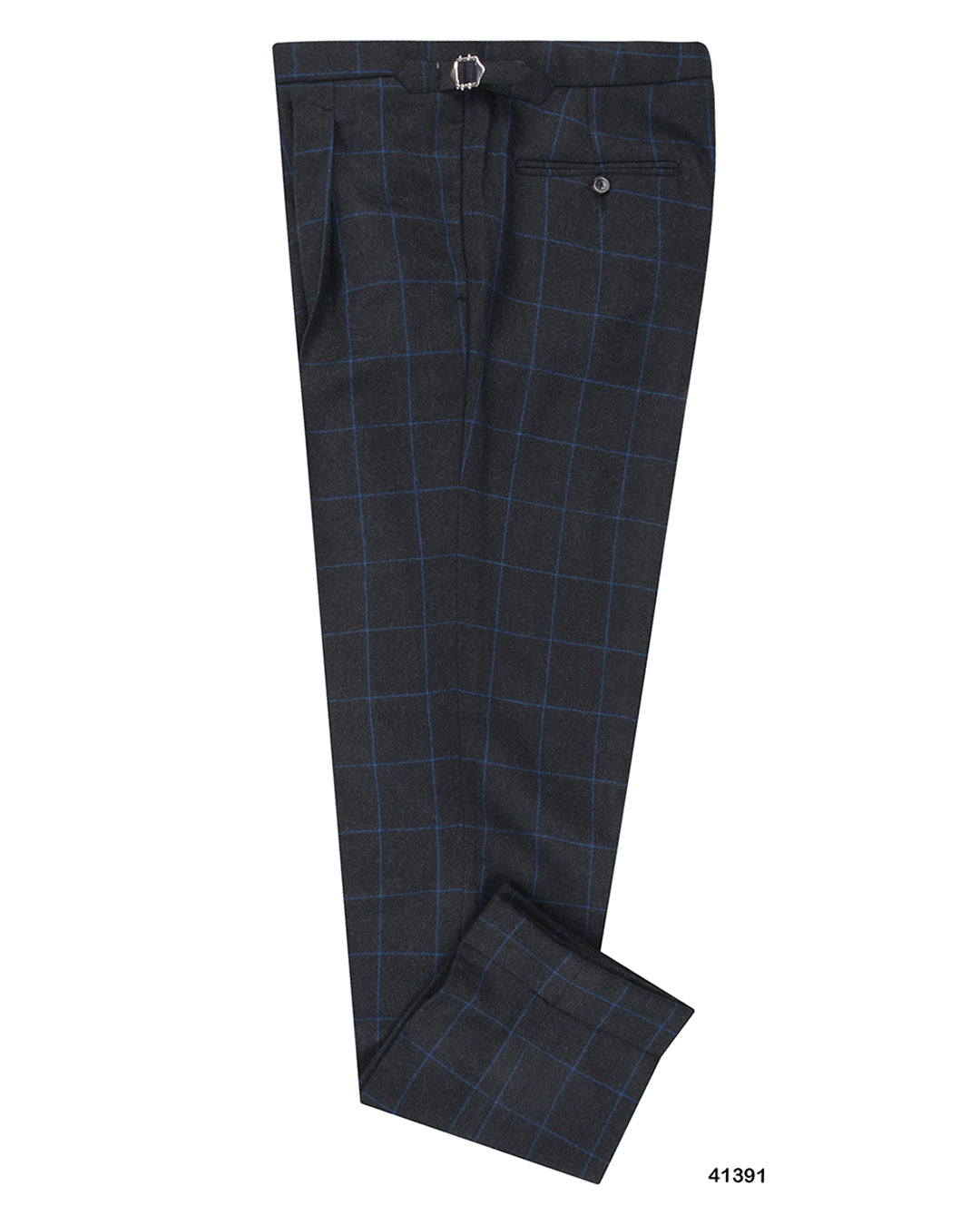 Minnis Flannel: Charcoal Blue Twill Pants - 1