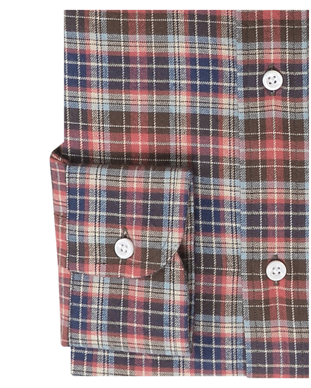 Pink Sky Brown Navy Madras Flannel Work Shirt - 3