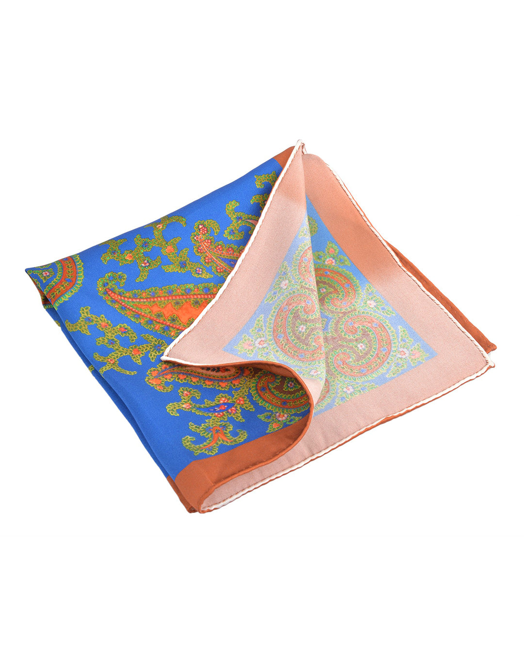 Pocket Square- Paisley Creeper On Blue - 2
