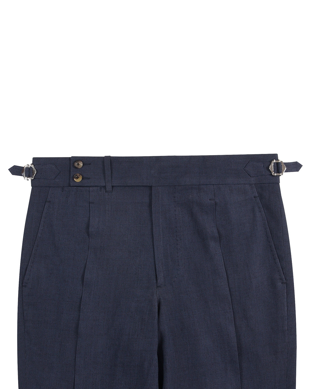Sondrio: Linen Silk Houndstooth Blue - 2