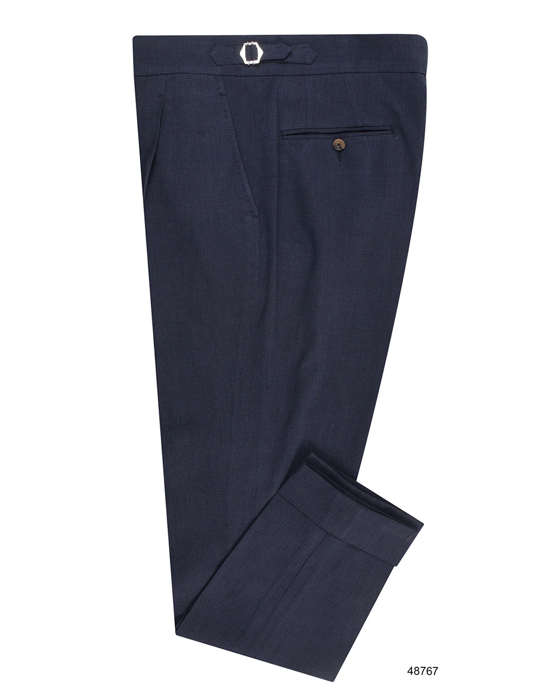 Sondrio: Linen Silk Houndstooth Blue - 1