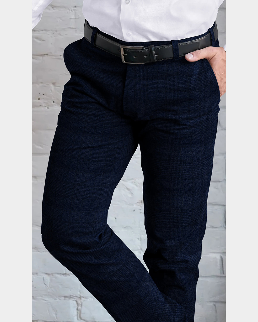 VBC Dark Blue Checks Pants - 2