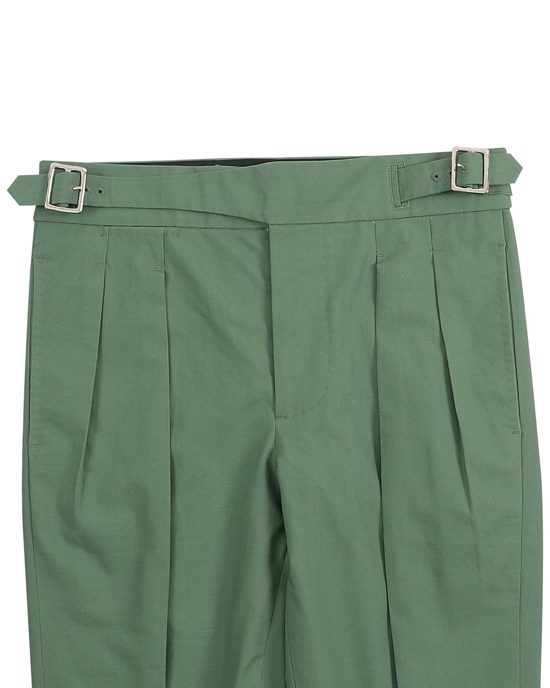 Fresco Sage Green Plain Pants - 2