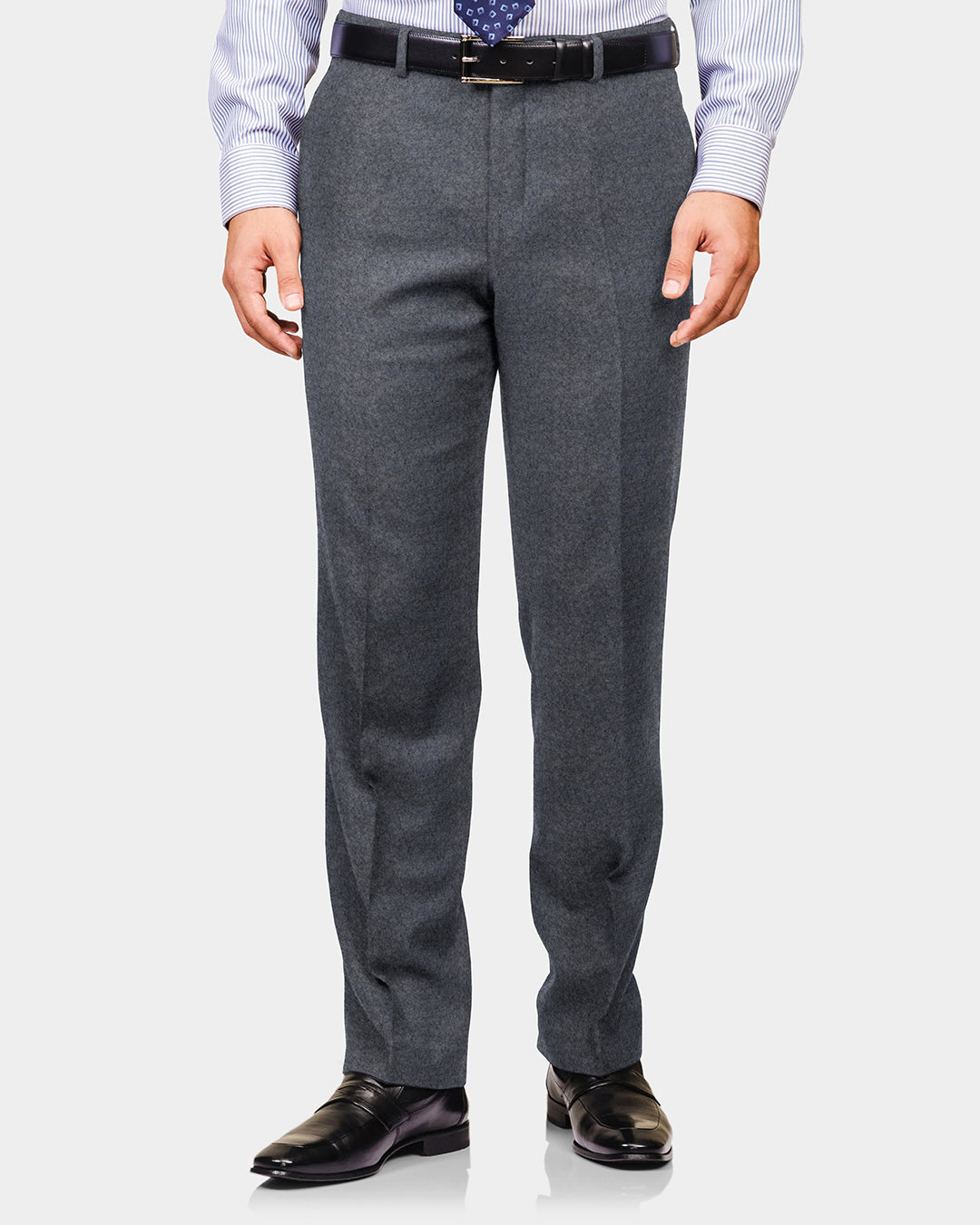 Drago 5% Cashmere 95% wool: Dark Grey Flannel - 2