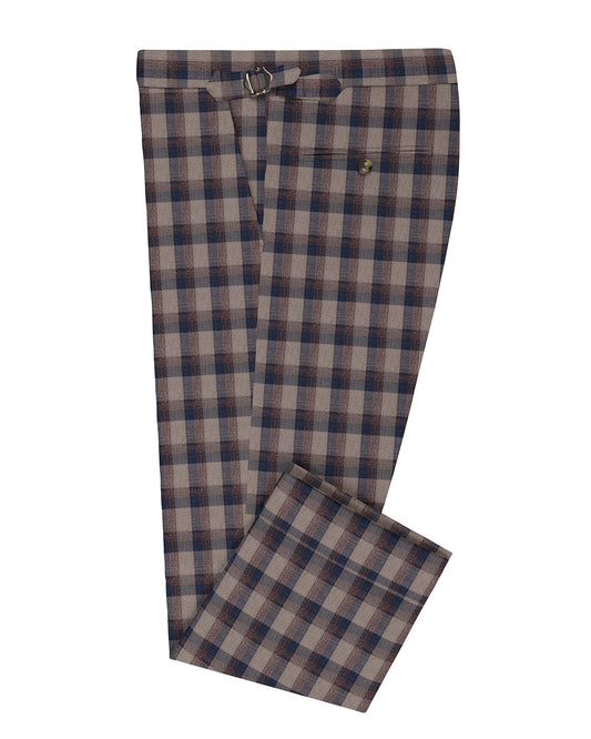 EThomas Light Peach Blue Voilet Checks