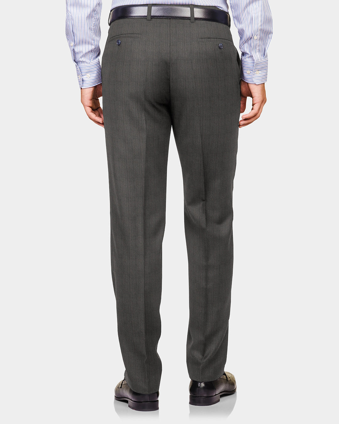 Performance Chino: Grey Herringbone - 4