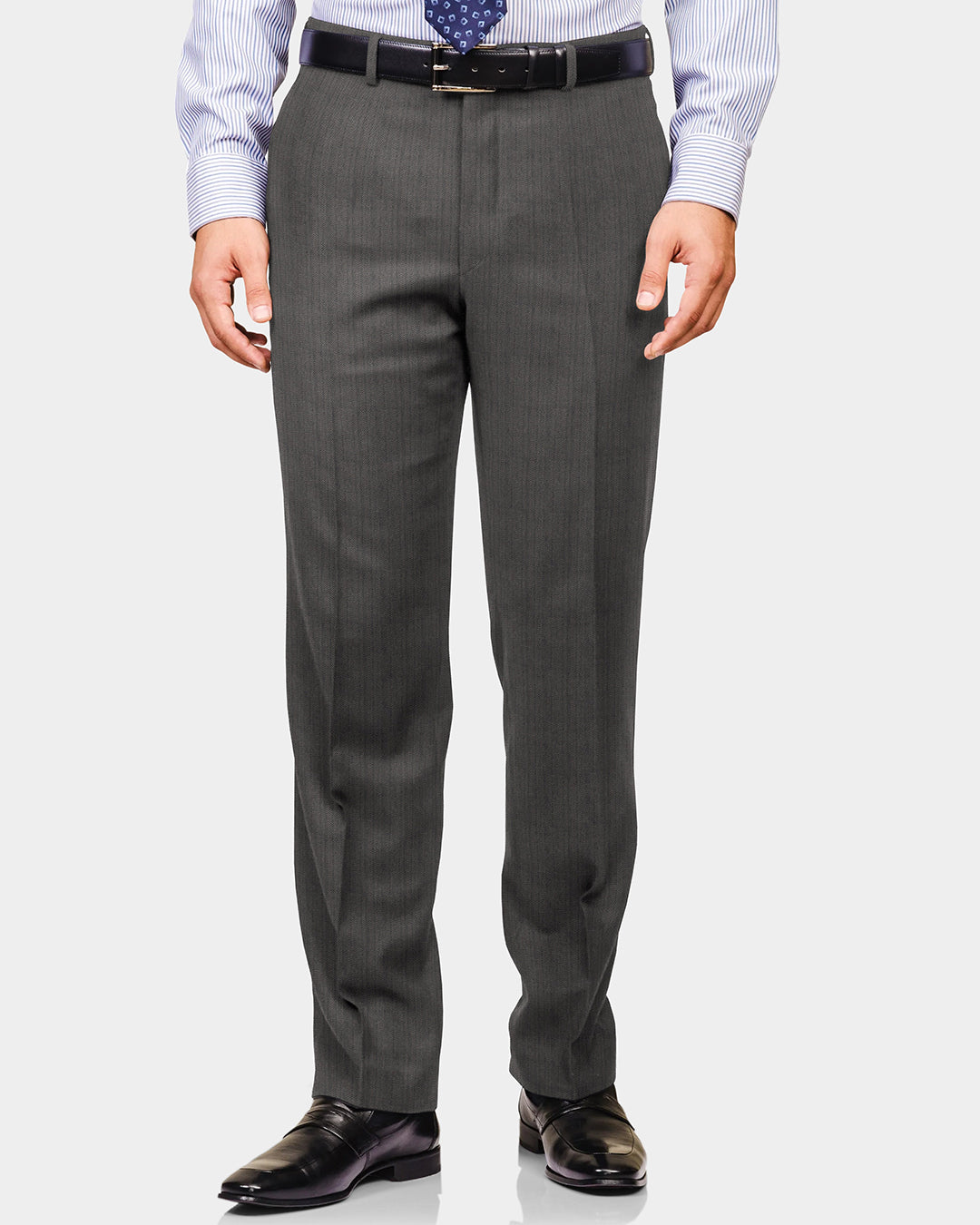 Performance Chino: Grey Herringbone - 3