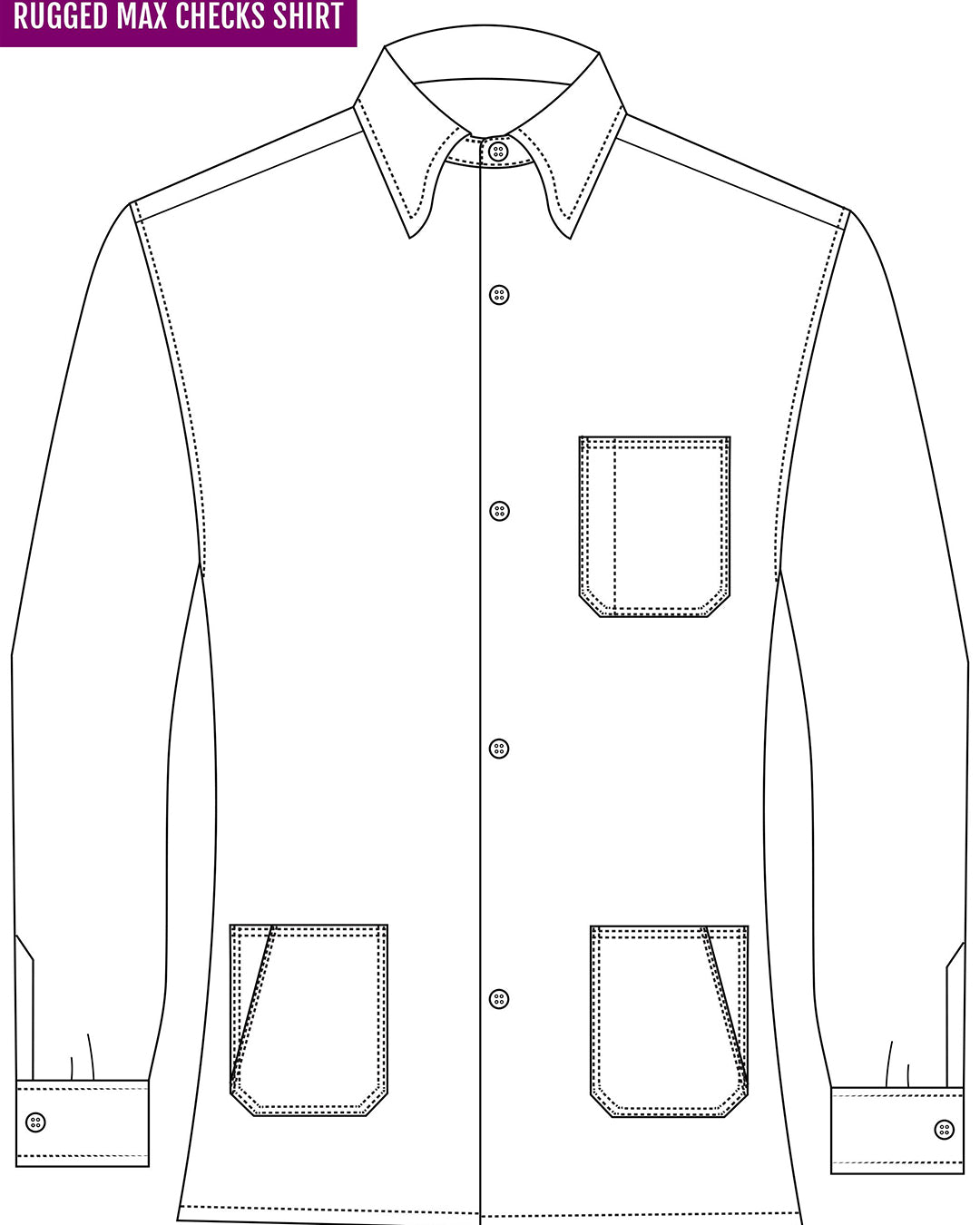 Dugdale Light Blue Windowpane Tweed Work Shirt - 7