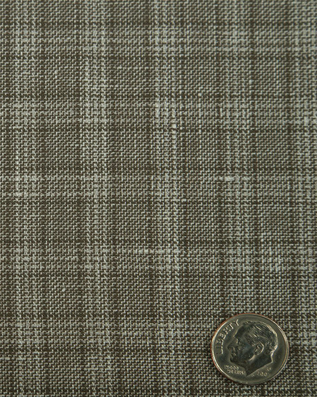Scabal Linen Olive Green Tattersall Checks Pants - 3