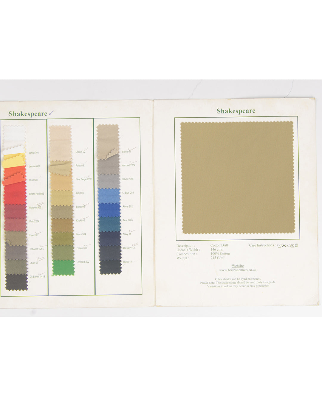 Brisbane Moss Putty Green Twill - 5