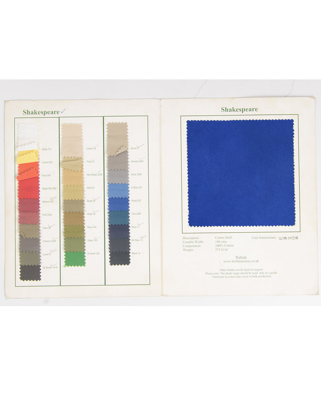Brisbane Moss Royal Blue Twill - 5