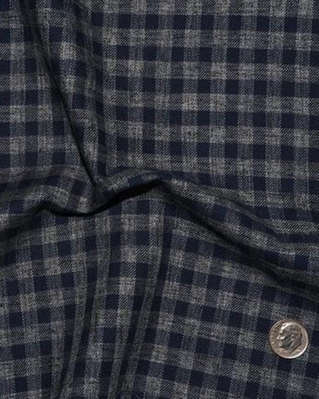 Luxire Presto: Grey Navy Tattersall Twill Checks - 5